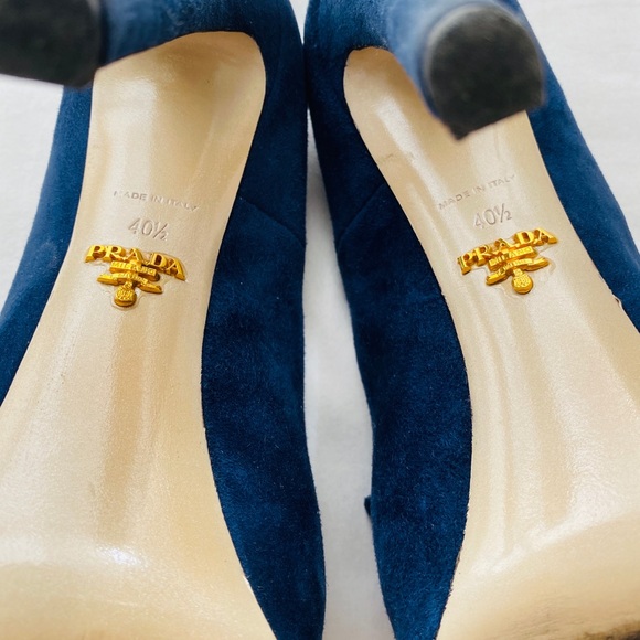 Blue Suede Prada Platform - Picture 5 of 7